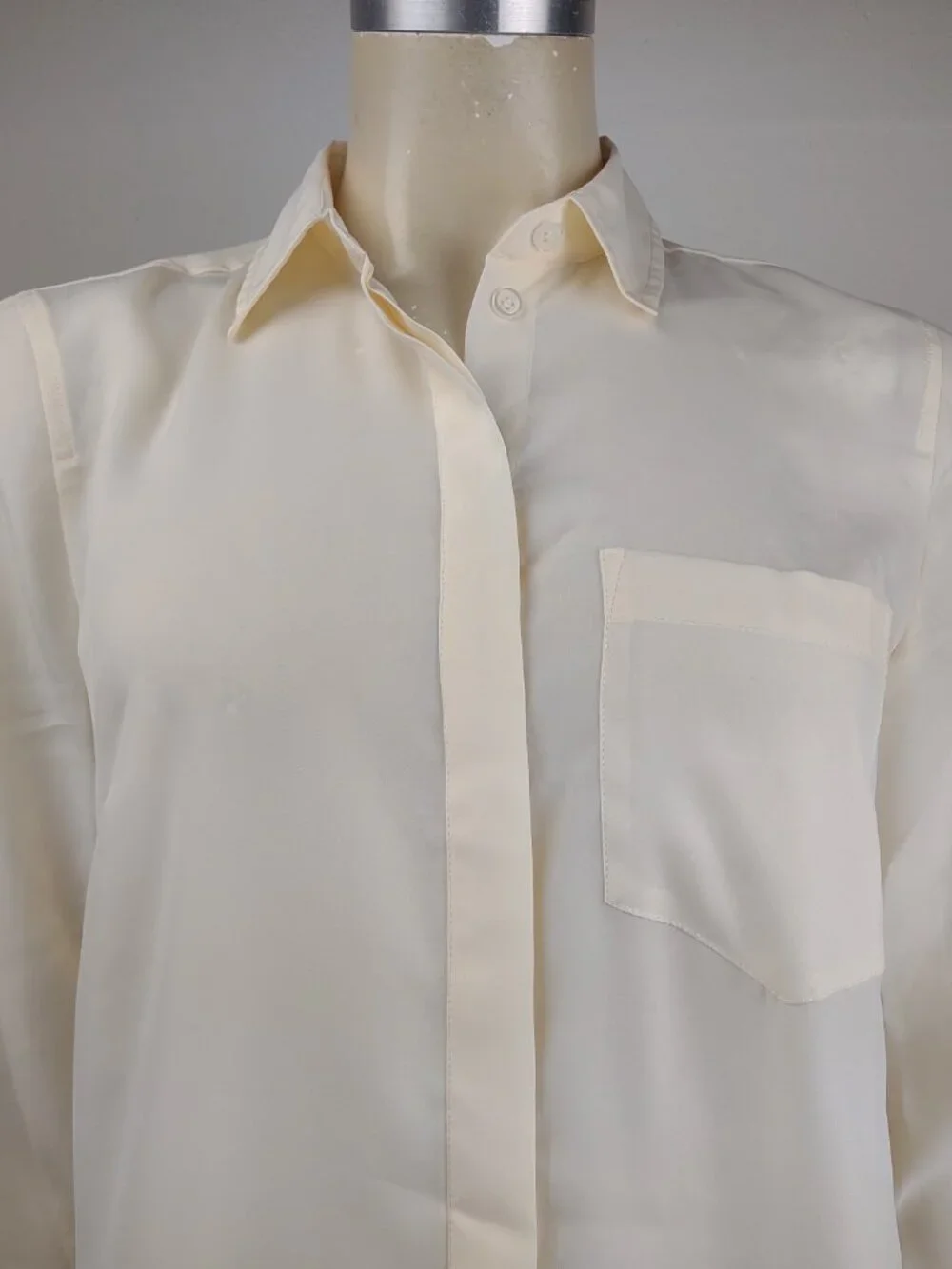 NWT J. Crew ivory cream long sleeve button front shirt blouse top ladies XS